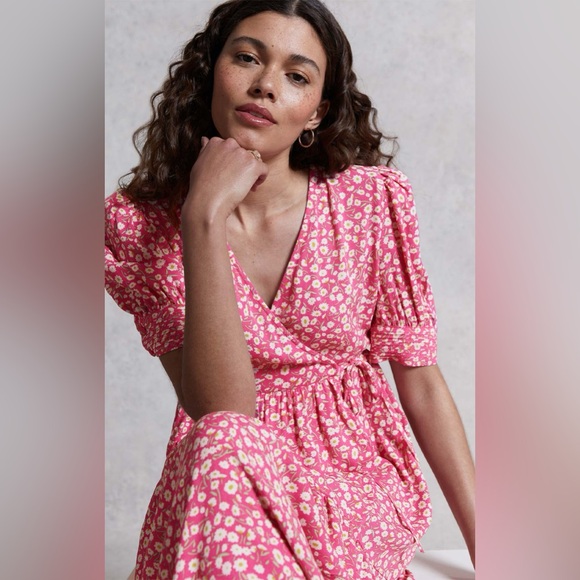 M&S X GHOST / ANTHROPOLOGIE DITZY SMOCKED MIDI DRESS - Picture 4 of 11